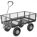 Gorilla Wagen, 362,9 kg Kapazität, robust, Robustes Stahlgeflecht, wandelbar, Flachbett, Garten, Outdoor, Transport, Nutzfahrzeug, Wagon, Wagon, Wagon, schwarz