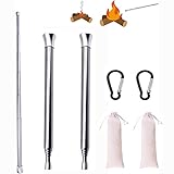 AOMiGT Blow Fire Tube, Teleskop Schlag Feuerrohr, Outdoor Feuerrohr, 2 Stück Blasrohr Feuer, Blasrohr aus Edelstahl für Outdoor, Wandern, Camping, Picknick