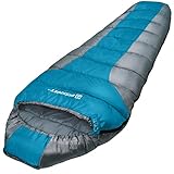 Bessport Schlafsack Outdoor Mumienschlafsack 3 Saison Klein und Klein und Ultraleicht Erwachsene Schlafsack Warm Wasserabweisend für Camping Schlafsack Trekking
