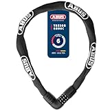 ABUS Kettenschloss Tresor 6806C - Zahlenschloss mit 360°-Bolzen, 6 mm Starke Stahlkette, 4-stelliger Zahlencode - Fahrradschloss mit Sicherheitslevel 6 - Länge 85 cm, schwarz