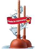 NEU: Pömpel Set, Pümpel, Saugglocke Abfluss, Plunger - 110 + 140mm - Der Klassiker für Abflussfrei darf in keinem Haushalt fehlen I als Pömpel Wc I Handwerksqualität Made in Germany aquabook
