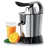 Arendo - elektrische Saftpresse 800 Watt - Edelstahl Zitruspresse Orangenpresse Entsafter - Hochleitungsmotor - sehr hohe Ergiebigkeit - Edelstahlkegel - BPA frei - Spülmaschinen-geeignet