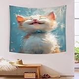 JZHZY 3D Druck Painted Cat Wandteppiche Poster Ornament Wandbehang Wandteppich Raumteiler Vorhang Für Wohnzimmer Schlafzimmer Tapisseries 130cmx150cm