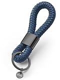 Schlüssel-Anhänger im maritimen Desing, Schlüsselanhänger mit schwarzem Metall, edel in vielen Farben, Key-Chain middle blue