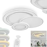 HOFSTEIN LED Deckenleuchte Tomazes, dimmbare Deckenlampe aus Metall/Kunststoff in Weiß, runde Leuchte m. Fernbedienung, dimmbar u. Lichtfarbe änderbar, LED 36 Watt, 2850 Lumen, 2700-5500 Kelvin