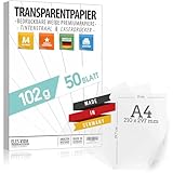 50 Blatt Blatt Transparentpapier bedruckbar DIN A4 PREMIUM 102g zum selber Bedrucken, Basteln Laternenpapier – Abpauspapier – Pauspapier, Tischkarten und Laternen selber basteln aus deutschland