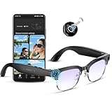 Mingtawn AI-Smartbrille – 8MP Brille mit Anti-Verwacklungsfunktion, 290 mAh, BT-Anrufe, 4K-HD-Kamera mit Videoaufzeichnung, Zwei Mikrofone, IP66, Simultanübersetzung/GPT-Objekterkennung (Blau licht)