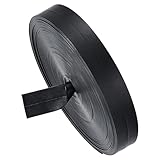 BENECREAT 21,87 Meter PU-Kunstlederstreifen, 2,5 cm breit, doppelseitiges Kunstlederband, Rolle für Bastelprojekte, Schwarz