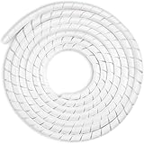 AGPTEK Kabelschlauch, Kabelschutzschlauch 12-25mm, 6m Organizer Kabelkanal, Kabelhülle Schutz, Flexible Kabelsalat, Weiß