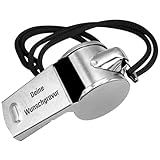 EMACES® Trillerpfeife aus Edelstahl mit Wunschgravur - perfekt als personalisiertes Geschenk für Männer und Frauen - Ideal für Sport, Training, Schiedsrichter, Lehrer und mehr