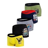 MOR Jungen Boxershorts aus Baumwolle Unterhosen 5er-Pack (as3, Numeric, Numeric_134, Numeric_140, Regular, Yellow)