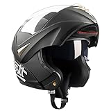 WESTT Torque Motorrad Integralhelm I Motorradhelm schwarz matt I Motorrad Klapphelm I stoßfester Motorradhelm I Integralhelm Herren & Damen I Roller Helm I ECE Zertifiziert I Größe XL