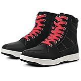BORLENI Motorradschuhe Herren Sommer Motorradstiefel Männer lässige atmungsaktive Motorrad Sneaker reissverschluß mit Schaltpolster, rutschfeste Sohle Powersportschuhe Schwarz, 44