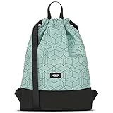 LARKSON Turnbeutel Damen & Herren Mint - No 7 - Beutel Rucksack Klein mit Innentasche - Nachhaltig - Außentasche für Schnellzugriff