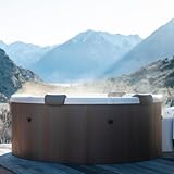 MSpa Whirlpool Rova 180x180x70 cm – Aufblasbarer Spa für 6 Personen mit 130 Luftdüsen & 8 Hydromassagedüsen, LED-Beleuchtung, PTC-Heizung bis 40 °C, UVC-Desinfektion, Rhino Tech™ 6-Schicht