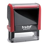 Trodat Printy 4912 - Gehäusefarbe feuerrot - mit Wunschtext personalisierbarer Namensstempel, Adressstempel oder Firmenstempel - 47x18 mm - 5 Zeilen - Lieferzeit 24-48 h