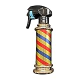 perfk Professionelle Friseur-Sprühflasche, Retro-Streifen, leer, Haarstyling, wiederverwendbar, große Kapazität, Haarspray-Dose für Friseur, Golden