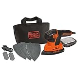 BLACK+DECKER Dreieckschleifer Mouse- Kraftvolle Schleifmaschine mit Staubfangbehälter inkl. Mikrofilter - Für das Abschleifen selbst an schwer zugänglichen Stellen - 1 x Schleifer 120 W - KA2000