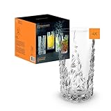Nachtmann Longdrinkgläser Set 420 ml, 4 Stück, Sculpture, 101967, Cocktailgläser aus Kristallglas, Trinkgläser spülmaschinenfest