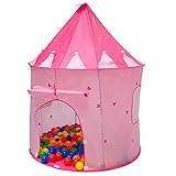 LittleTom Mädchen Kinderzelt Spielzelt – Pop-Up Zelt 100x100x135 cm – dekoratives Bällebad Haus für Baby und Kinderzimmer, Ballgrube Indoor & Outdoor