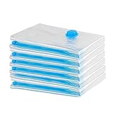 GQC Vakuumbeutel für Kleidung -Vakuum Beutel Aufbewahrungsbeutel (6er Set) S 60x40cm,Platzsparend Wiederverwendbare Vakuumtüten für Kleidung Bettwäsche Kissen Bettdecken Textilien Reise