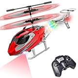 TERRAMUS RC Hubschrauber- 2.4G Ferngesteuerter Hubschrauber Indoor RC Helikopter Spielzeug mit LED-Licht & 3,5 Kanäle & Gyro Mini Helikopter Positioniert Höhe Flugzeug Geschenk Kinder Jungen