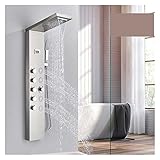 Duschsystem-Set Duschpaneel Wasserfall Regendusche Wasserhahn Set SPA Massagestrahl Bad Duschsäule Temperaturanzeige Mischbatterie Turm Wasserfall Dusche für Badezimmer (Farbe: B