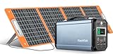 FlashFish 300W Powerstation mit Solarpanel Faltbar 100W/18V,Tragbares Kraftwerk 222Wh,60000mAh Große Powerbank mit Steckdose,Notstromaggregat Für Camping, Wohnmobile, Notfalle