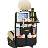SURDOCA Auto Organizer Kinder mit Klapptisch – Rücksitz Organizer mit Touchscreen-Tabletfach, Wasserdichter Rückenlehnenschutz, passt in die meisten Fahrzeuge