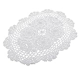 Nishiyuenyi Weiße, Gehäkelte Baumwolle, Spitzendeckchen, Tischsets, Deckchen, Matte, 50 cm, Weiß, 30 * 45cm