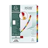 Exacompta 1111E Karton-Register A-Z für DIN A4 aus Karton 20-teilig volle Höhe 21 x 29,7 cm weiß, bunte verstärkte Taben mit Indexseite Trennblätter Trennstreifen Ordner-Register