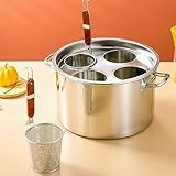 Pasta -Topf Mit Sieb Und Deckel, Resistenter Edelstahltopf, Induktionstopf, Eintopftopf, Topf Für Pozole, Topf Für Eintopf Bei Schwacher Hitze ~///