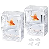 Fisch Ablaichkasten,Guador 2 Stücke Jungfisch Inkubator Schwimmende Laichkasten Aquarium Isolationsbox Aquarium Aufzuchtbehälter Jungfisch Inkubator für Aquarium Tank Züchter(L)