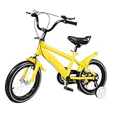 Chensyo Kinderfahrrad mit Trainingsrädern, Sportfahrrad, 35,6 cm (14 Zoll), für die Erholung, Übung für Kinder von 39,37 – 45,28 Zoll (Gelb)