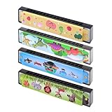 BYX 4PCS Kindermundharmonika, leichte Cartoon-Mundharmonika, zweireihig 16 Löcher, Kindermundharmonika-Partygeschenke, Anfängerinstrument für Erwachsene