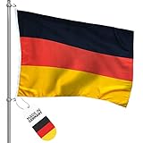 FBS Premium Deutschland Flagge - Wetterfeste Flagge Deutschland 150x100cm - Strapazierfähige Fahnen und Flaggen aus aller Welt - Deutschland Fahne aus Spun-Polyester 155g/m - Schiffsflaggentuch