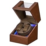 ANWBROAD Uhrenbeweger für Automatikuhren Doppeluhr Rotator mit Super leisem Motor Flexible Uhrenkissen LED Hintergrundbeleuchtung Uhr Turner Uhr Shaker 5 Modi Batterie oder USB Aufladung JWW001P