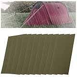 Mirrwin Selbstklebender Reparaturflicken Reparatur Folie Nylon Zelt Patch Reparaturband Kajak Reparatur PVC Repair Kit für Plane Zelte Rucksäcke Regenjacke Daunenjacken Regenschirm 10 Blatt Armee grün