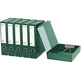 URbantin A4 Archivbox,6 Stück Aktenboxen mit Clips,Dokumentenbox aus Kunststoff,65 mm Rückenbreite,Archiv-Schachtel für Büro,Grün