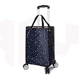 Faltbare Trolley-Tasche mit Kühlfach, robuste Aluminiumlegierung, Einkaufswagen für Supermarkt-Reisen und Picknick, leicht und isoliert, mit 4 Lenkrollen