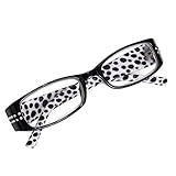 GLASSES Anti-Blu-ray-Lesebrille HD-Harzlinsen Schwarz-Weiß-Punktpackung Flower Dot Diamond Damen-Lesebrille Anti-Strahlungs-Anti-Ermüdungs-Unisex-Vollrahmenbrille für ältere Menschen
