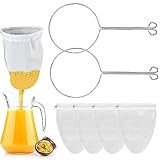 INNAL 4 Stück Nussmilchbeutel Bio Waschbar Nussbeutel Mit 2 Ständern Nussmilchbeutel Kommt für Käse Beeren Obstsaft Nussmilch Joghurt und Gemüsesäften Nut Milk Bag