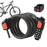 Kombinations-Fahrrad-Schlosskabel, strapazierfähig, diebstahlsicher, 5-stellig, rücksetzbares Spiralschloss, Hochsicherheit, zurücksetzbares Kombinations-Fahrradschloss für Kinderroller