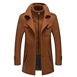 Asija Warehouse Deals Angebote Wintermantel Herren Mantel Slim Fit Lang Wollmantel Business Mantel mit Stehkragen Herren Wintermantel Outdoor Business Übergangsmantel Frühling Freizeit Dicker Langer