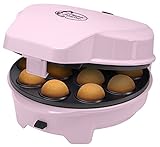 Bestron 3-in-1 Cakemaker im Retro Design, mit 3 auswechselbaren Backplatten: Donuts, Muffins und Cakepops, antihaftbeschichtet, 700 Watt, Farbe: Rosa