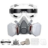 SURFOU Atemschutzmaske Gase Dämpfe Staub, Gasmaske mit Filter Maske Atemschutz Für Lackierer, Asbest Schutzmaske Wiederverwendbar Staubmaske Holzstaub Atemschutz Feinstaub Staubschutzmaske