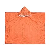 Wasserdichter Regenmantel, Camping, Wandern, doppelseitiger Regenmantel, Outdoor, tragbar, Aluminiumfolie, Regenponcho, Farbe: Orange, As shown in the figure