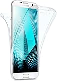moex Double Case für Samsung Galaxy S6 Edge - Hülle mit 360 Grad Schutz, Silikon Schutzhülle, vorne und hinten transparent, Clear Cover - Klar - 5.1 Zoll
