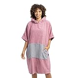 HOMELEVEL Badeponcho Unisex - Surf Poncho aus 100% Baumwolle - Handtuch für Erwachsene - Bademantel für Damen und Herren - Badetuch mit Kapuze