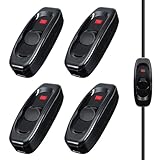 4 Stück Lampenschalter Zwischenschalter Kabelschalter mit LED Kontrollleuchte 250V 10A Schnurschalter für Schreibtisch Lampe Bettlampe Tischlampen Kleingeräte (Schwarz)